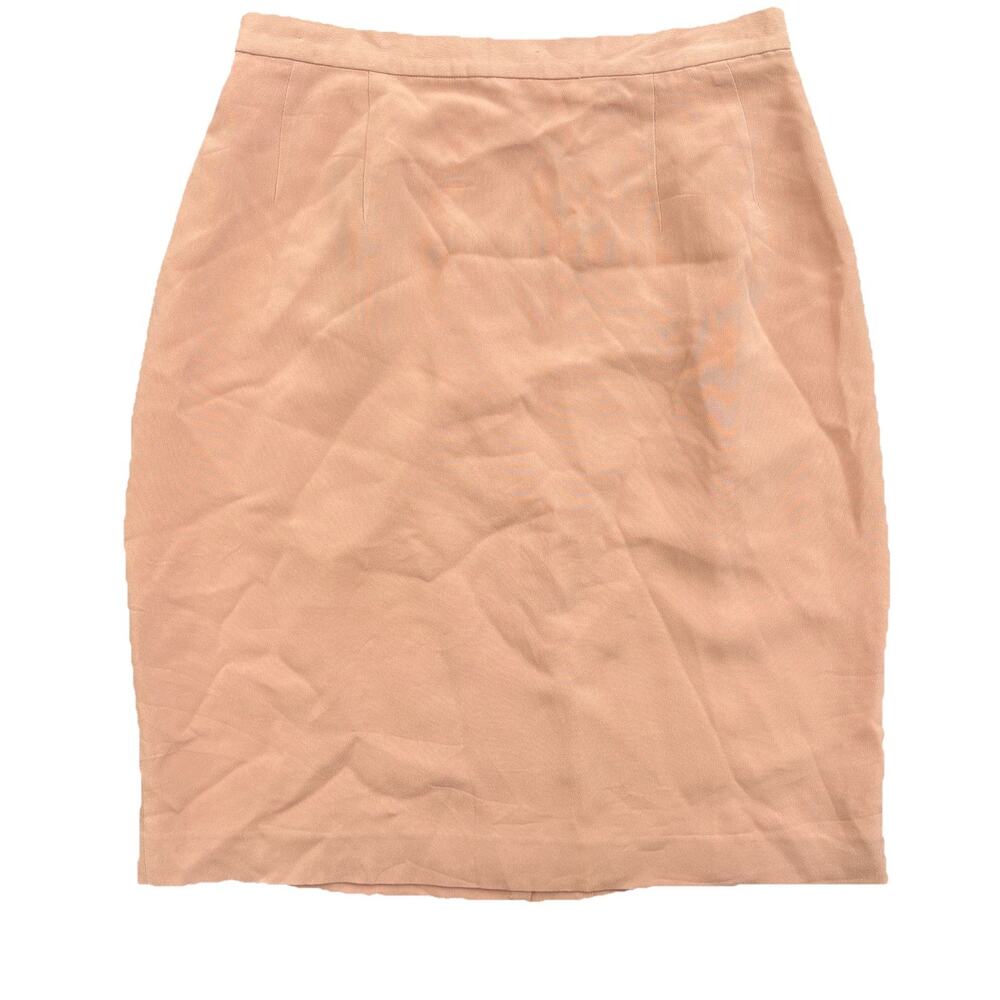 Casual Corner Light Pink Coral Color Mini Skirt VTG Classic Size 4 100% Silk